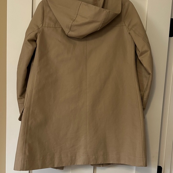 J. Crew Tan Hooded Coat with Checkered Lining - Picture 3 of 4